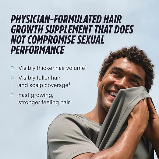 Nutrafol Men's Hair Growth Supplements, Clinically Tested for Visibly Thicker Hair and Scalp Coverage, Dermatologist Recommended - 1 Month Supply