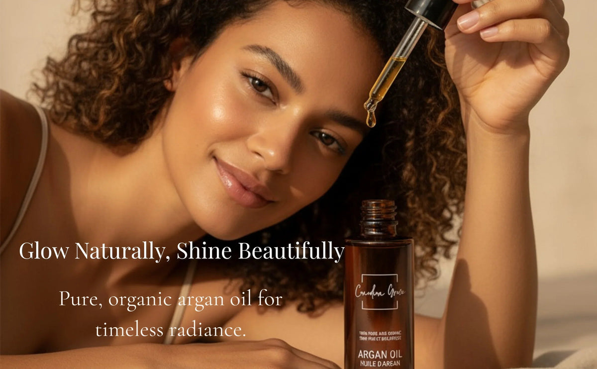 Organic 100% Argan Oil - For Dry, Tight & Dehydrated Skin + Frizz-Prone, Dry Hair