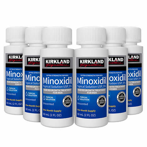 Kirkland Signature Hair Regrowth Treatment Extra Strength for Men, 5% Minoxidil Topical Solution, 2 fl. oz 12 pack (12 Month Supply)