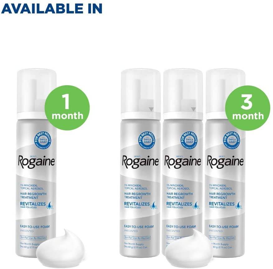 Men's ROGAINE 5% Minoxidil Unscented Foam (3 Month Supply)