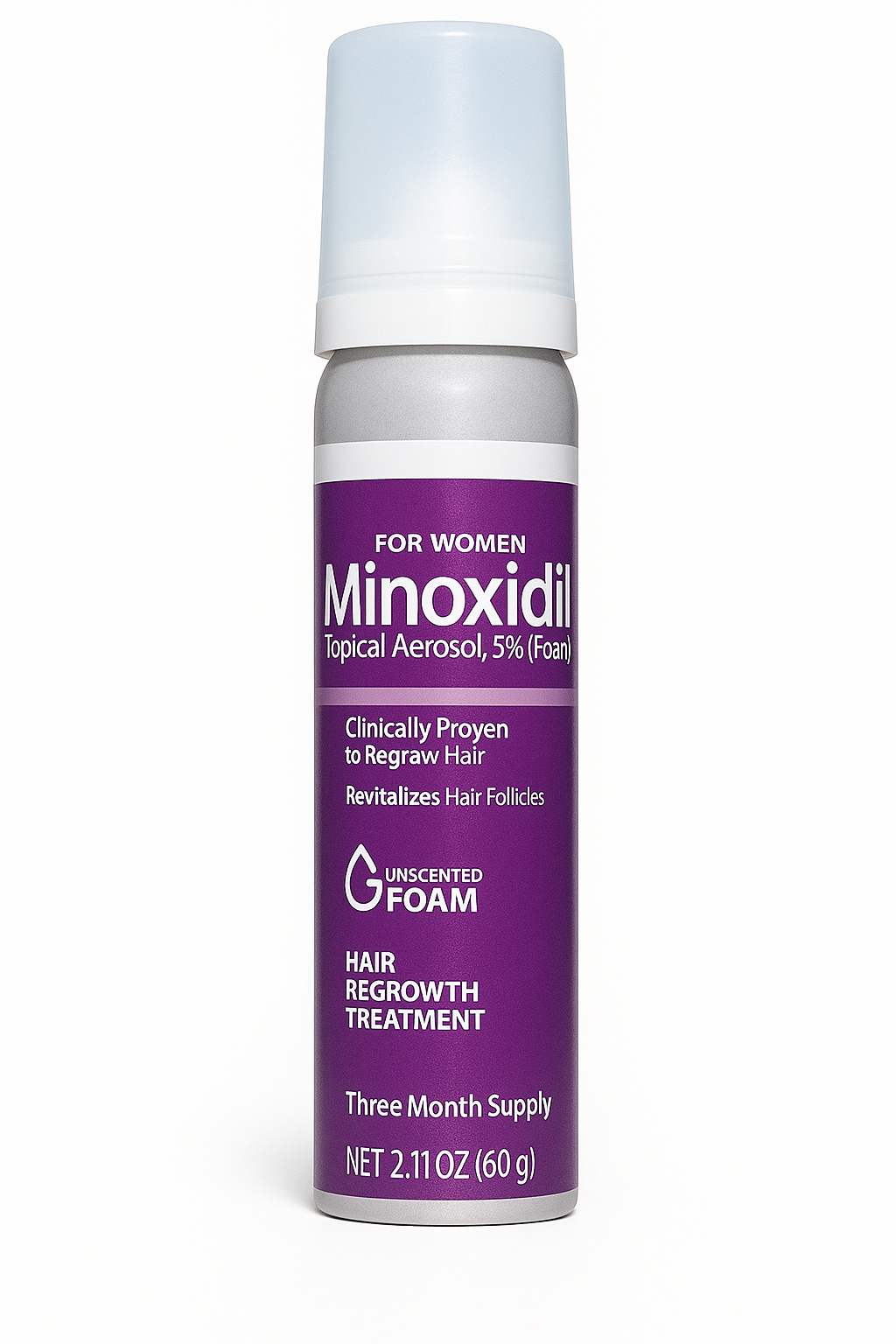 Kirkland Signature 5% Minoxidil Foam for Women, Hair Loss Regrowth Treatment, Unscented, Easy Application